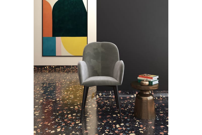 Fitz Karmstol Grå/Fløyel - Dorel Home - Møbler - Stoler - Karmstol