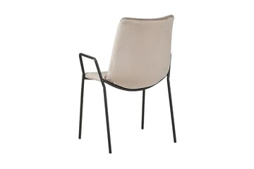 Jeffsy Dining Spisestol 2- pk - Fløyel / Beige grå - Møbler - Stoler - Karmstol