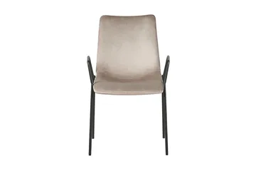 Jeffsy Dining Spisestol 2- pk - Fløyel / Beige grå - Møbler - Stoler - Karmstol