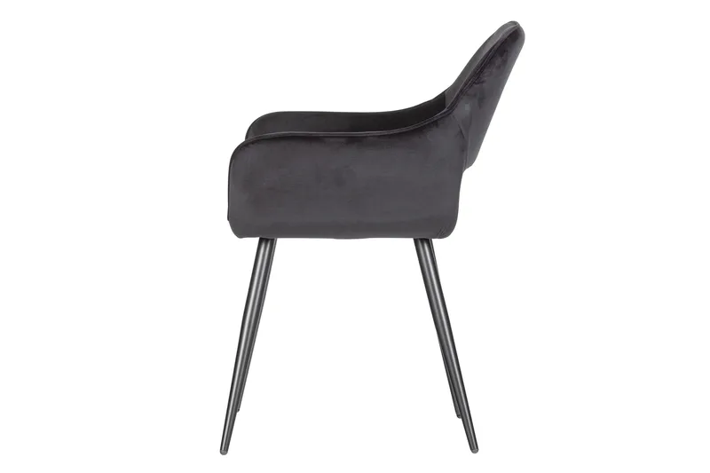 Jelle Spisestol 2-pk Fløyel - Svart - Møbler - Stoler - Karmstol