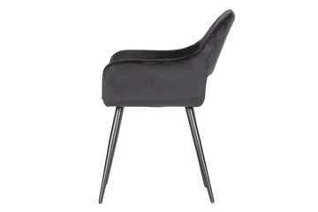 Jelle Spisestol 2-pk Fløyel - Svart - Møbler - Stoler - Karmstol