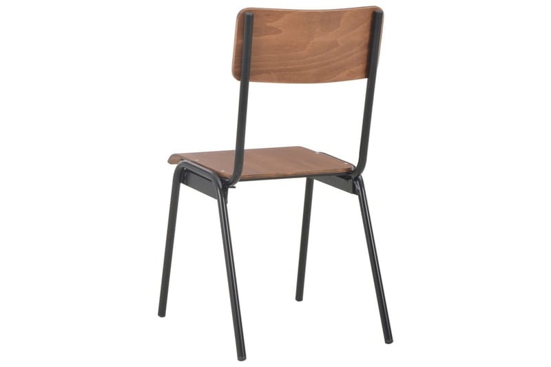 Spisestoler 4 stk brun solid kryssfinér stål - Brun - Spisestuestoler & kjøkkenstoler - Karmstol