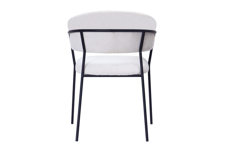 Karol Spisestol med armlener - Hvit bouclé / Metallben svart - Møbler - Stoler - Karmstol