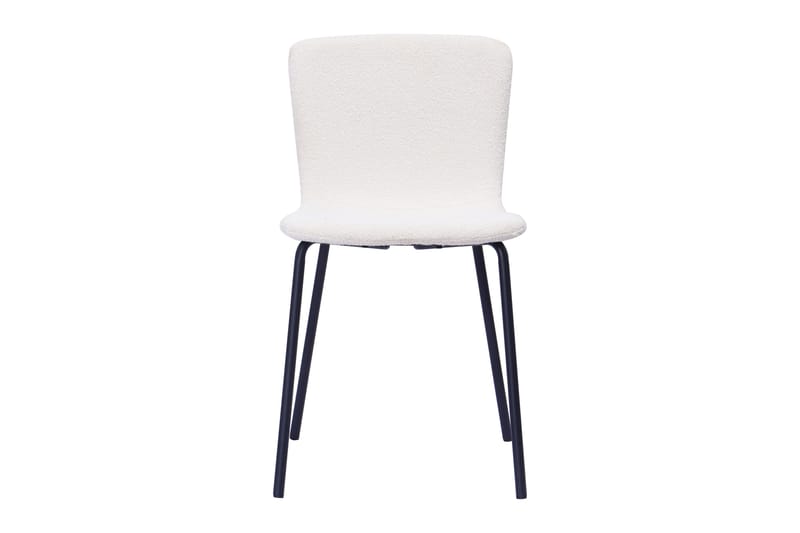 Katy Spisestol - Hvit bouclé / Metallben svart - Møbler - Stoler - Spisestuestoler & kjøkkenstoler