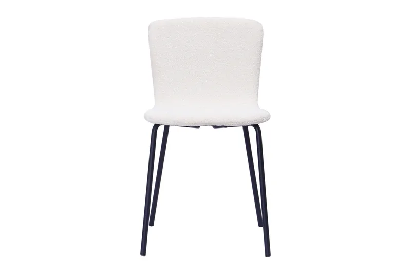 Katy Spisestol - Hvit bouclé / Metallben svart - Møbler - Stoler - Spisestuestoler & kjøkkenstoler