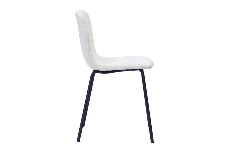 Katy Spisestol - Hvit bouclé / Metallben svart - Møbler - Stoler - Spisestuestoler & kjøkkenstoler