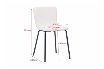 Katy Spisestol - Hvit bouclé / Metallben svart - Møbler - Stoler - Spisestuestoler & kjøkkenstoler