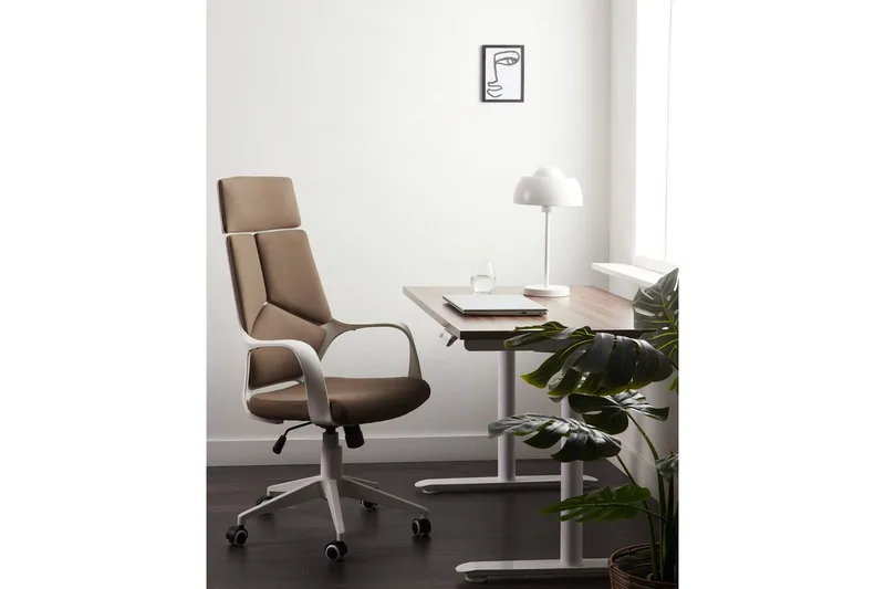 Kontorstol Delight Brun/Hvit - Brun/Hvit - Møbler - Stoler - Kontorstol & skrivebordsstol