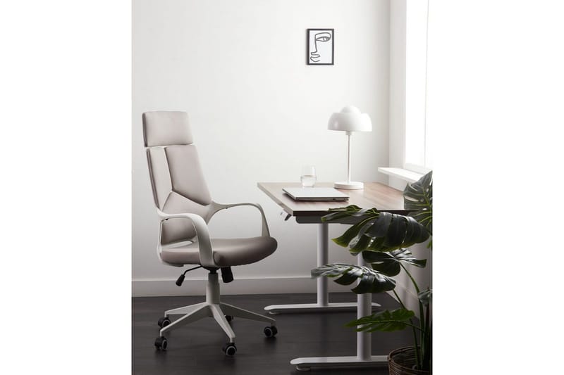 Kontorstol Delight Taupe/hvit - Taupe/hvit - Møbler - Stoler - Kontorstol & skrivebordsstol