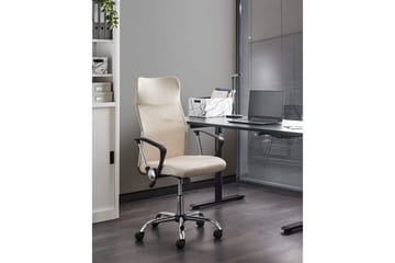 Kontorstol Design Beige/Svart/Sølv - Beige/Svart/Sølv - Møbler - Stoler - Kontorstol & skrivebordsstol