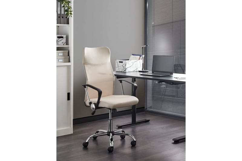 Kontorstol Design Beige/Svart/Sølv - Beige/Svart/Sølv - Møbler - Stoler - Kontorstol & skrivebordsstol