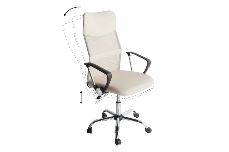 Kontorstol Design Beige/Svart/Sølv - Beige/Svart/Sølv - Møbler - Stoler - Kontorstol & skrivebordsstol