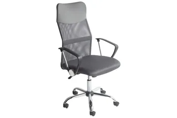 Kontorstol Design Grå/svart/sølv - Grå/svart/sølv - Møbler - Stoler - Kontorstol & skrivebordsstol