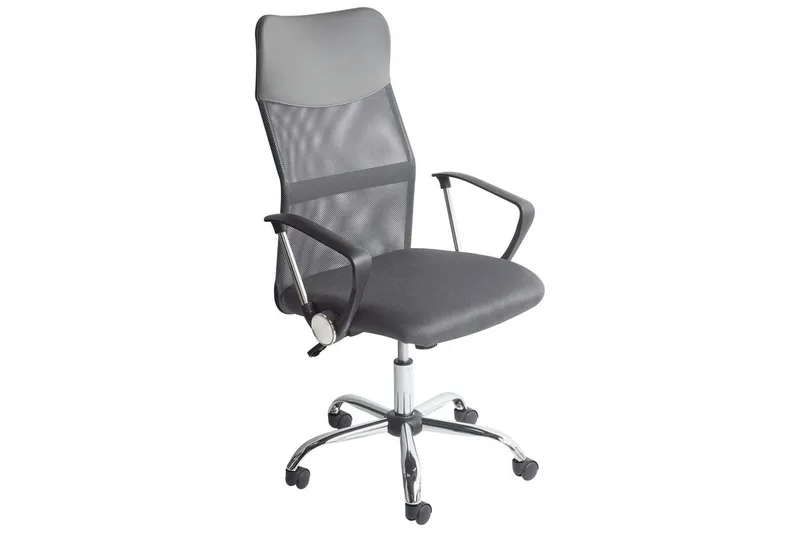 Kontorstol Design Grå/svart/sølv, Grå/svart/sølv