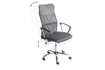 Kontorstol Design Grå/svart/sølv - Grå/svart/sølv - Møbler - Stoler - Kontorstol & skrivebordsstol