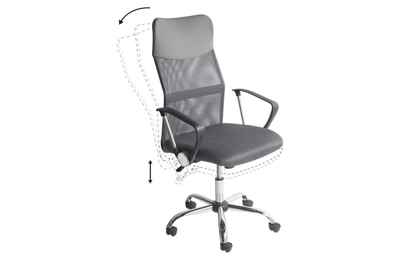 Kontorstol Design Grå/svart/sølv - Grå/svart/sølv - Møbler - Stoler - Kontorstol & skrivebordsstol