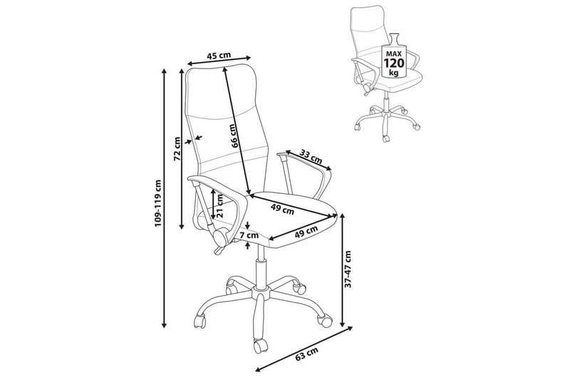 Kontorstol Design Grå/svart/sølv - Grå/svart/sølv - Møbler - Stoler - Kontorstol & skrivebordsstol