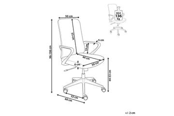 Kontorstol Expert Blå/Hvit - Blå/Hvit - Møbler - Stoler - Kontorstol & skrivebordsstol