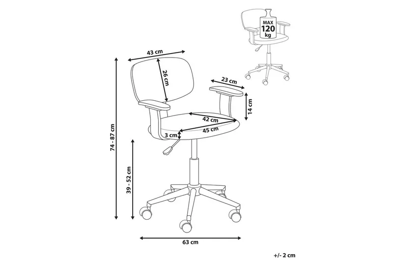 Kontorstol Gunnison - Grønt, mørkt treverk - Møbler - Stoler - Kontorstol & skrivebordsstol