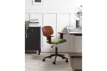 Kontorstol Gunnison - Grønt, mørkt treverk - Møbler - Stoler - Kontorstol & skrivebordsstol