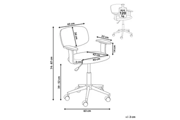 Kontorstol Gunnison - Mørkt tre, grått - Møbler - Stoler - Kontorstol & skrivebordsstol