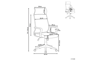 Kontorstol Leader Grå/hvit - Grå/hvit - Møbler - Stoler - Kontorstol & skrivebordsstol