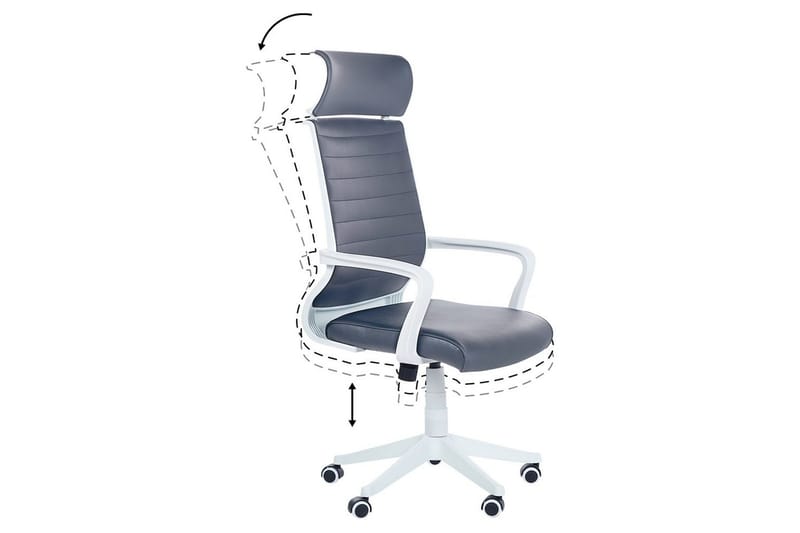 Kontorstol Leader Grå/hvit - Grå/hvit - Møbler - Stoler - Kontorstol & skrivebordsstol