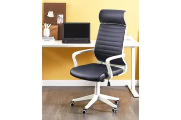 Kontorstol Leader Svart/Hvit - Svart/Hvit - Møbler - Stoler - Kontorstol & skrivebordsstol