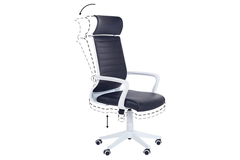 Kontorstol Leader Svart/Hvit - Svart/Hvit - Møbler - Stoler - Kontorstol & skrivebordsstol