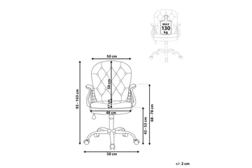 Kontorstol med krystaller Princess Rosa/svart/sølv - Rosa/svart/sølv - Møbler - Stoler - Kontorstol & skrivebordsstol