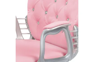 Kontorstol med krystaller Princess Rosa/svart/sølv - Rosa/svart/sølv - Møbler - Stoler - Kontorstol & skrivebordsstol