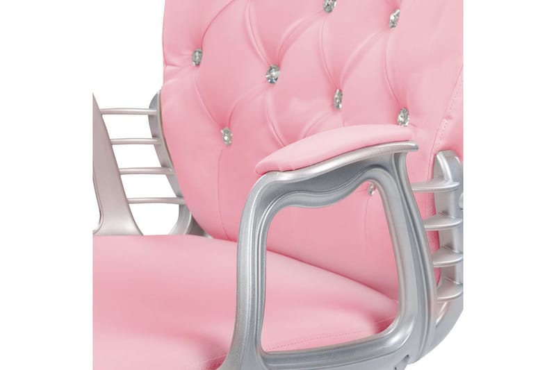 Kontorstol med krystaller Princess Rosa/svart/sølv - Rosa/svart/sølv - Møbler - Stoler - Kontorstol & skrivebordsstol