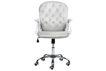 Kontorstol med krystaller Princess Grå/Sølv/Svart - Grå/Sølv/Svart - Møbler - Stoler - Kontorstol & skrivebordsstol