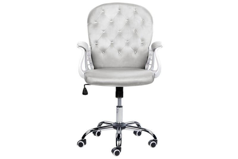 Kontorstol med krystaller Princess Grå/Sølv/Svart - Grå/Sølv/Svart - Møbler - Stoler - Kontorstol & skrivebordsstol
