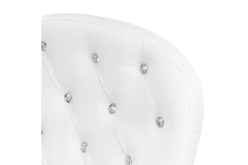 Kontorstol med krystaller Princess Hvit/Svart/Sølv - Hvit/Svart/Sølv - Møbler - Stoler - Kontorstol & skrivebordsstol