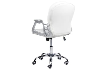 Kontorstol med krystaller Princess Hvit/Svart/Sølv - Hvit/Svart/Sølv - Møbler - Stoler - Kontorstol & skrivebordsstol