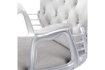 Kontorstol med krystaller Princess Grå/Sølv/Svart - Grå/Sølv/Svart - Møbler - Stoler - Kontorstol & skrivebordsstol