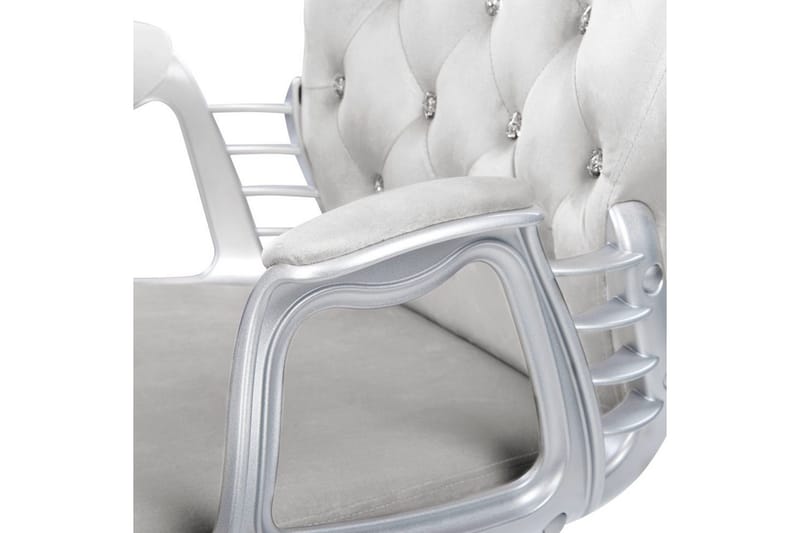 Kontorstol med krystaller Princess Grå/Sølv/Svart - Grå/Sølv/Svart - Møbler - Stoler - Kontorstol & skrivebordsstol