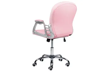 Kontorstol med krystaller Princess Rosa/svart/sølv - Rosa/svart/sølv - Møbler - Stoler - Kontorstol & skrivebordsstol