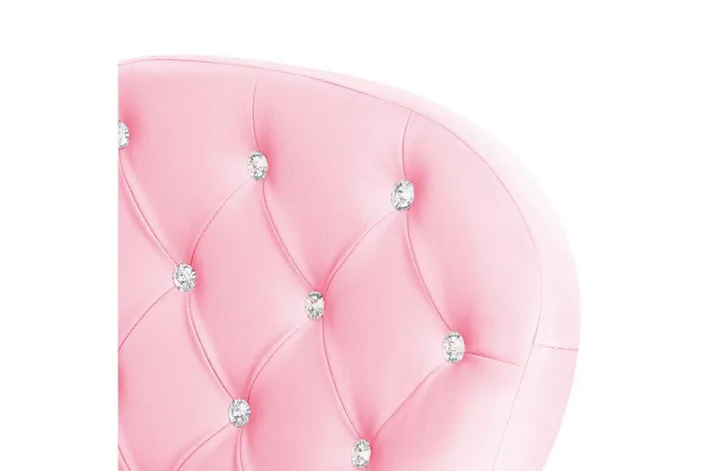 Kontorstol med krystaller Princess Rosa/svart/sølv - Rosa/svart/sølv - Møbler - Stoler - Kontorstol & skrivebordsstol