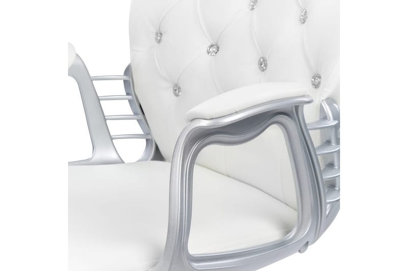 Kontorstol med krystaller Princess Hvit/Svart/Sølv - Hvit/Svart/Sølv - Møbler - Stoler - Kontorstol & skrivebordsstol