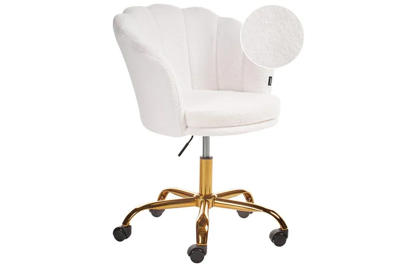 Kontorstol Monticello Hvitt/gull/svart, Hvitt/gull/svart