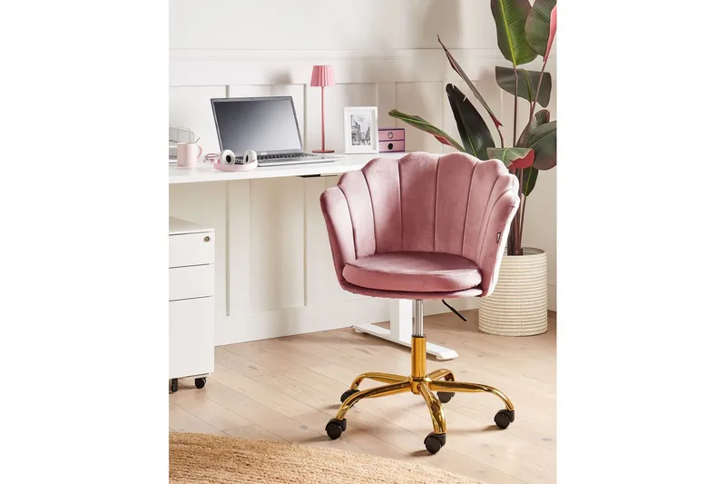 Kontorstol Monticello Rosa/gull/svart - Rosa/gull/svart - Møbler - Stoler - Kontorstol & skrivebordsstol