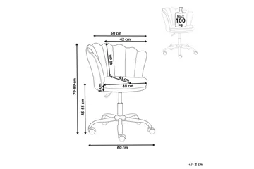 Kontorstol Monticello Rosa/gull/svart - Rosa/gull/svart - Møbler - Stoler - Kontorstol & skrivebordsstol