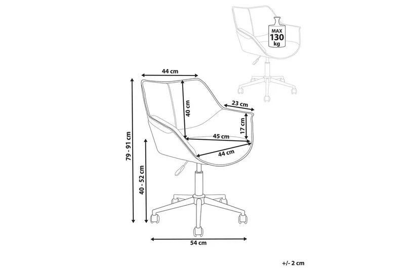 Kontorstol Newdale Lysebrun - Lysebrun - Møbler - Stoler - Kontorstol & skrivebordsstol