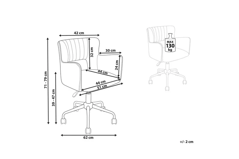 Kontorstol Sanilac Beige/Grå/Svart - Beige/Grå/Svart - Møbler - Stoler - Kontorstol & skrivebordsstol