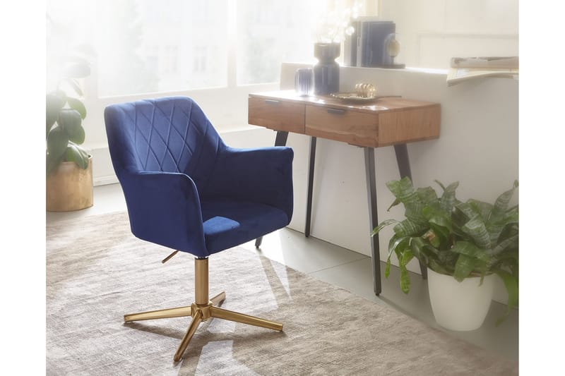 Clanton kontorstol med armlener - Mørkeblå / gull - Kontorstol & skrivebordsstol