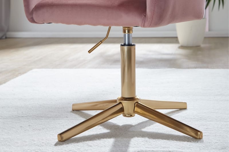 Clanton kontorstol med armlener - Rosa / Gull - Kontorstol & skrivebordsstol