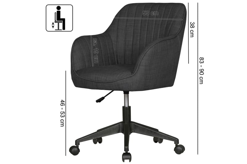 Daquavious Kontorstol - Svart - Møbler - Stoler - Kontorstol & skrivebordsstol