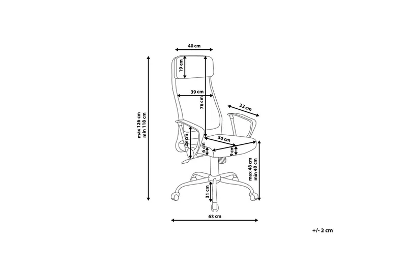 Hanfling Kontorstol - Hvit - Møbler - Stoler - Kontorstol & skrivebordsstol